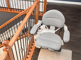 Bruno Elite Curved stairlift with larger seat pad